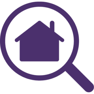 house in magnifying glass icon