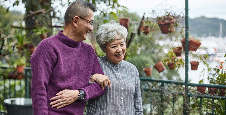 two people on a walk